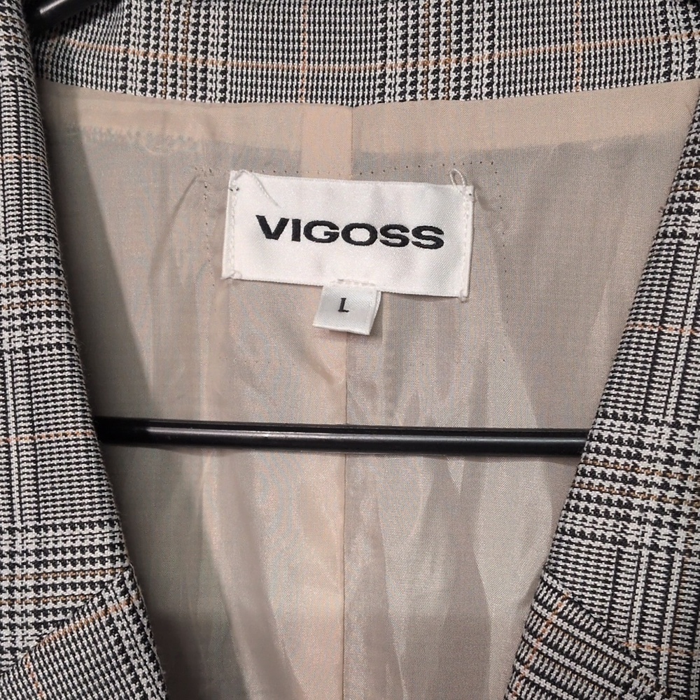 Plaid Women's Blazer, Relaxed Fit Longline Blazer Size Large, 90s minimalism - Picture 3 of 7